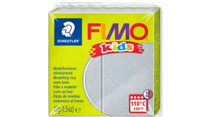 STAEDTLER Modelliermasse FIMO® Kids Glitter silber 42 g