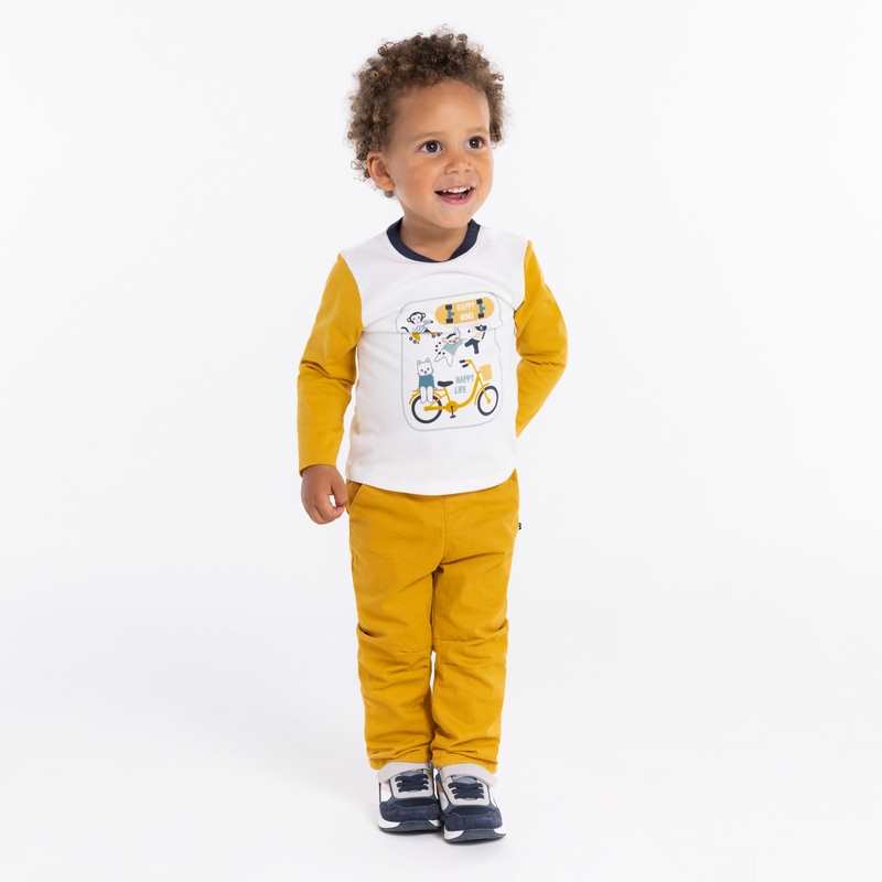 T-shirt color block animaux blanc bébé garçon