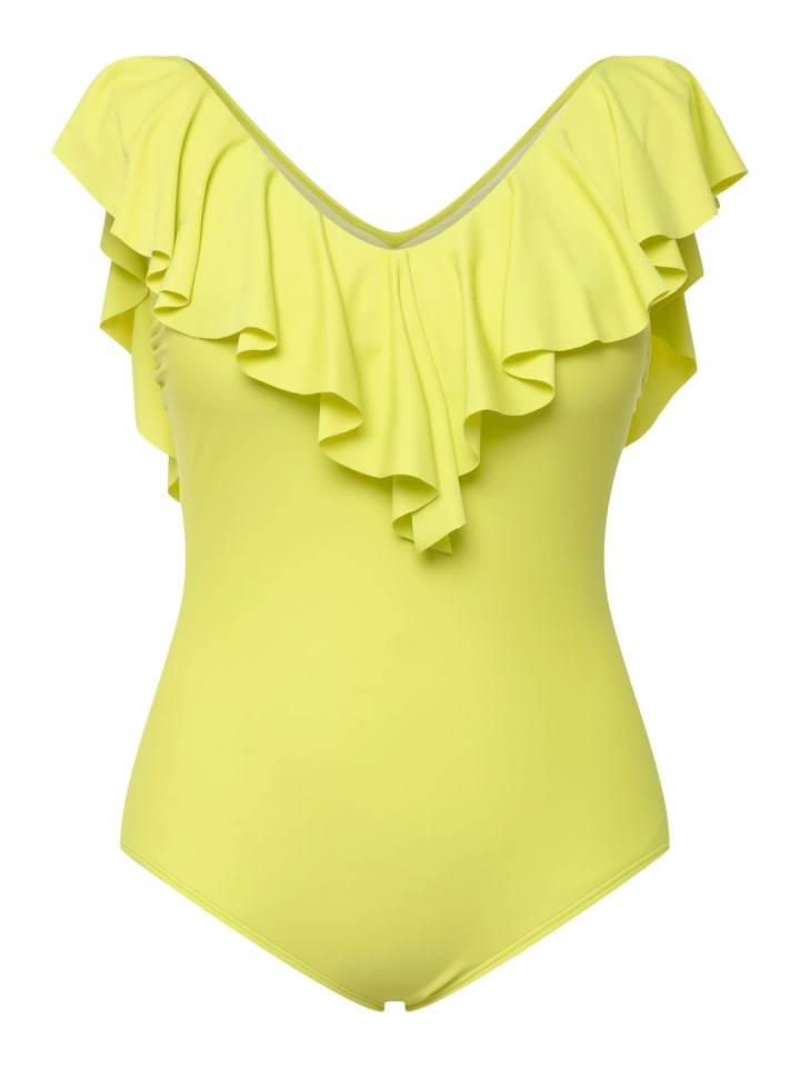 Ulla Popken Badeanzug in neon gelb günstig kaufen