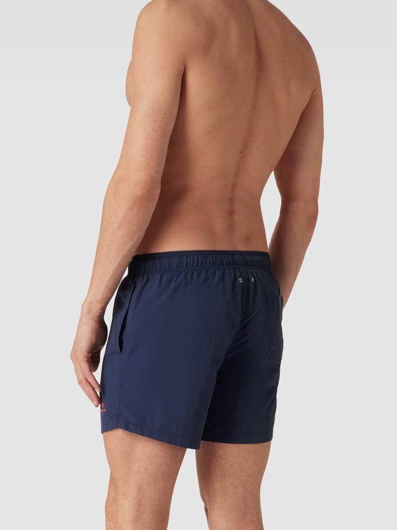 Badehose mit Label-Stitching in marineblau