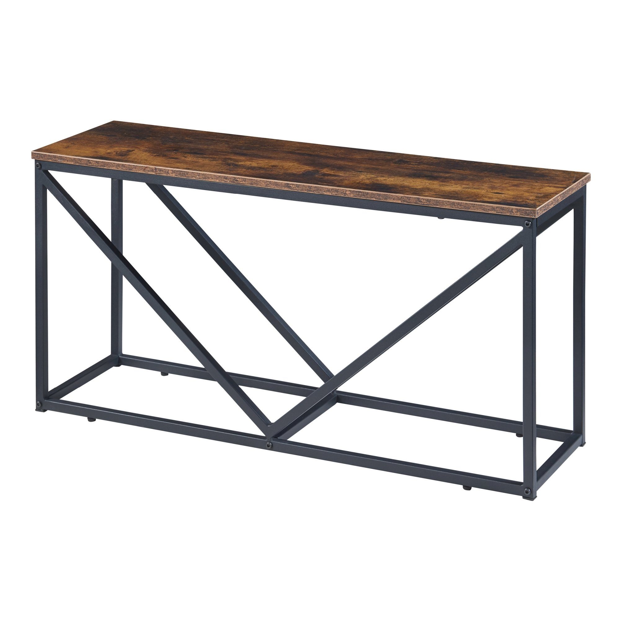 en.casa Kaminholzregal, BxTxH:100x30x50 cm, Vaasa mit Sitzfläche aus Stahl für Innen