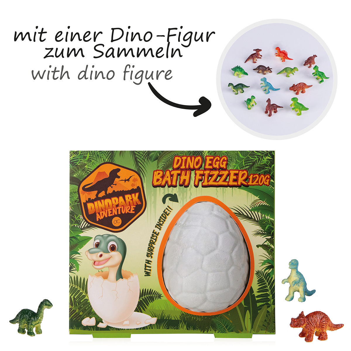 accentra Badefizzer DINOPARK ADVENTURE in Eiform in Geschenkbox