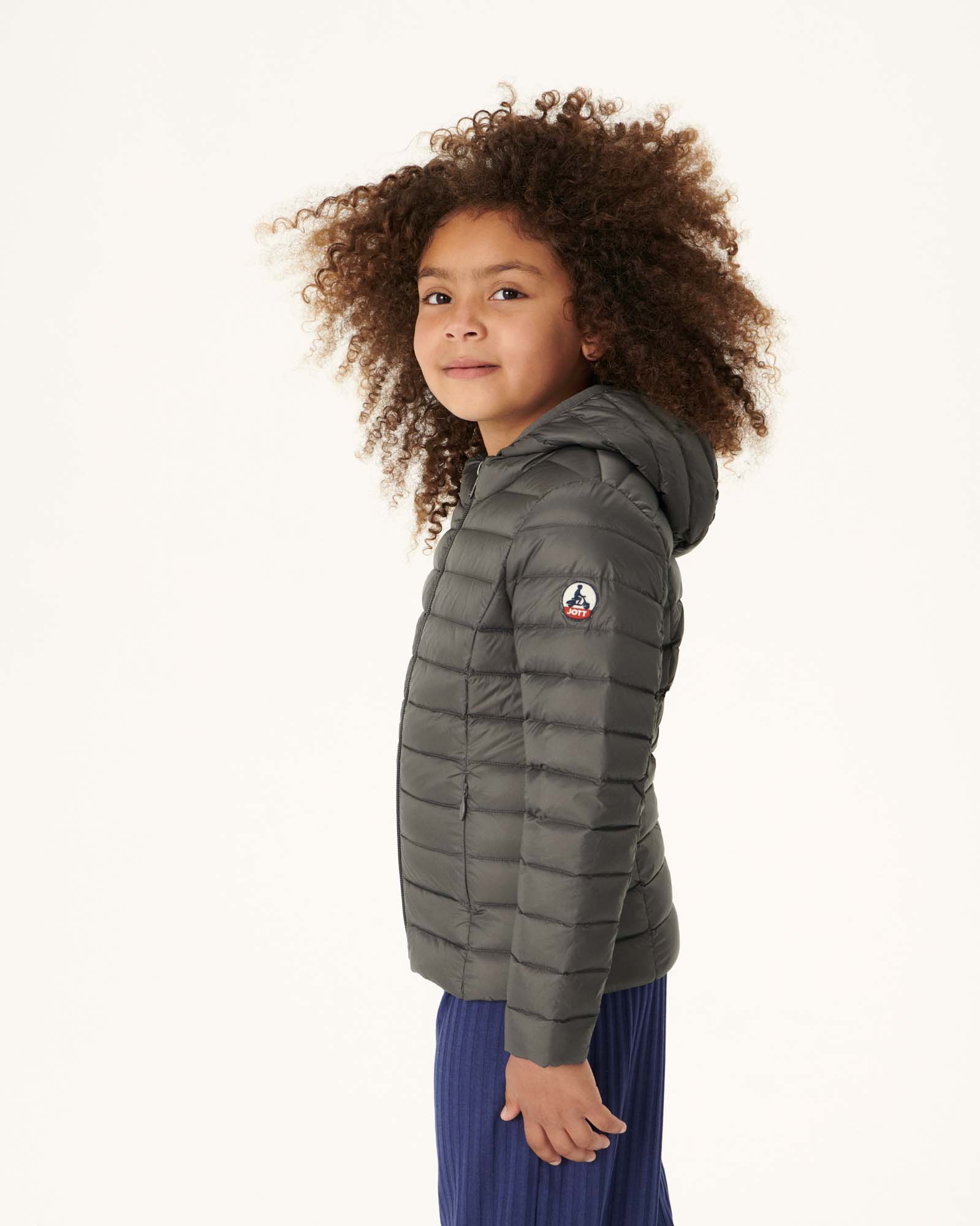 Doudoune légère à capuche enfant Anthracite Carla