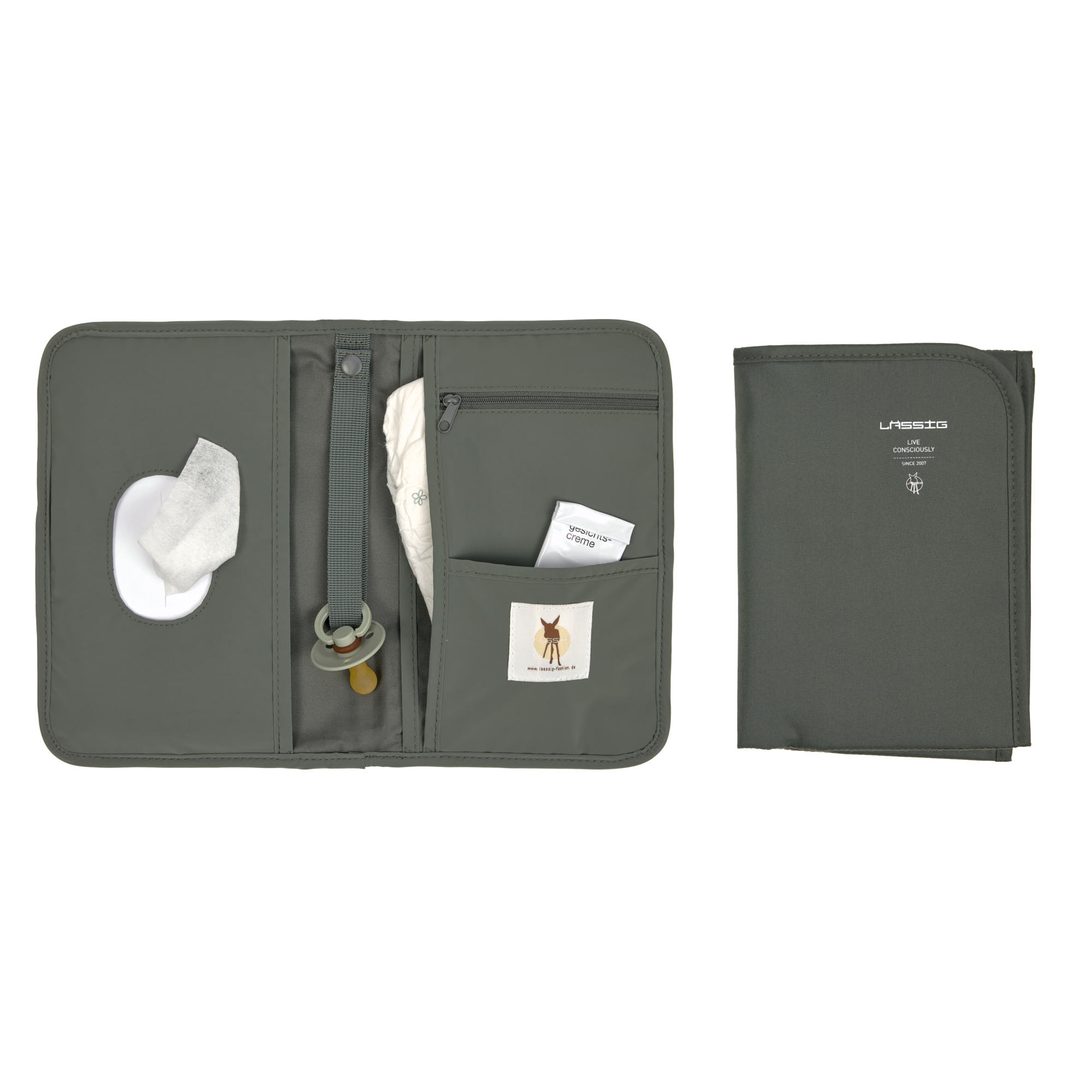 Windeltasche - kleine Wickeltasche, Olive