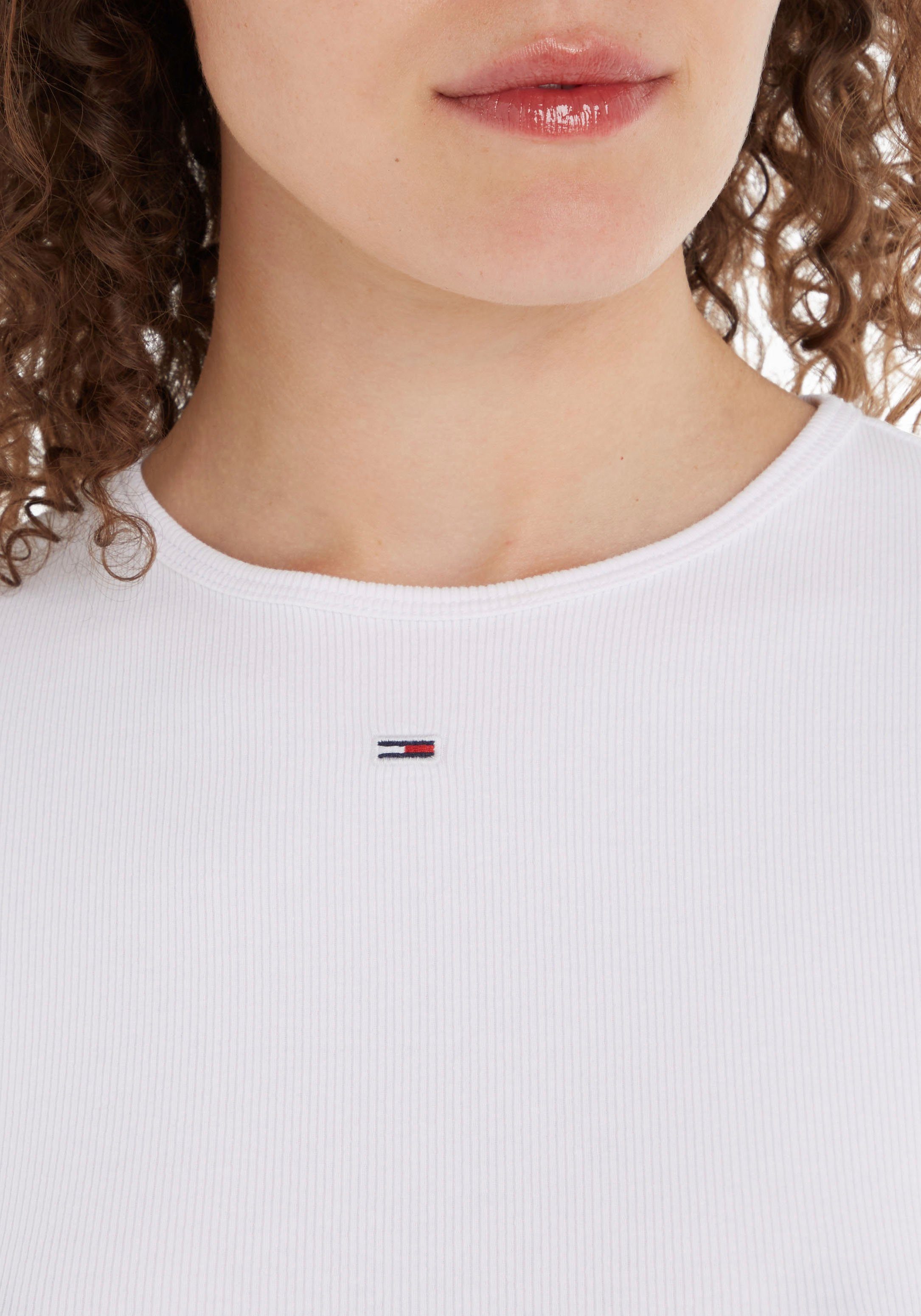 Tommy Jeans T-Shirt TJW BBY ESSENTIAL RIB SS mit Tommy Jeans Logo-Flag