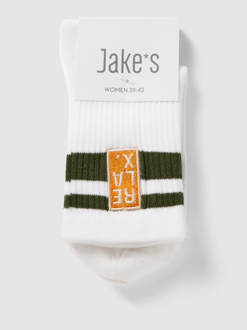 Socken mit Motiv-Stitching im 2er-Pack in weiß