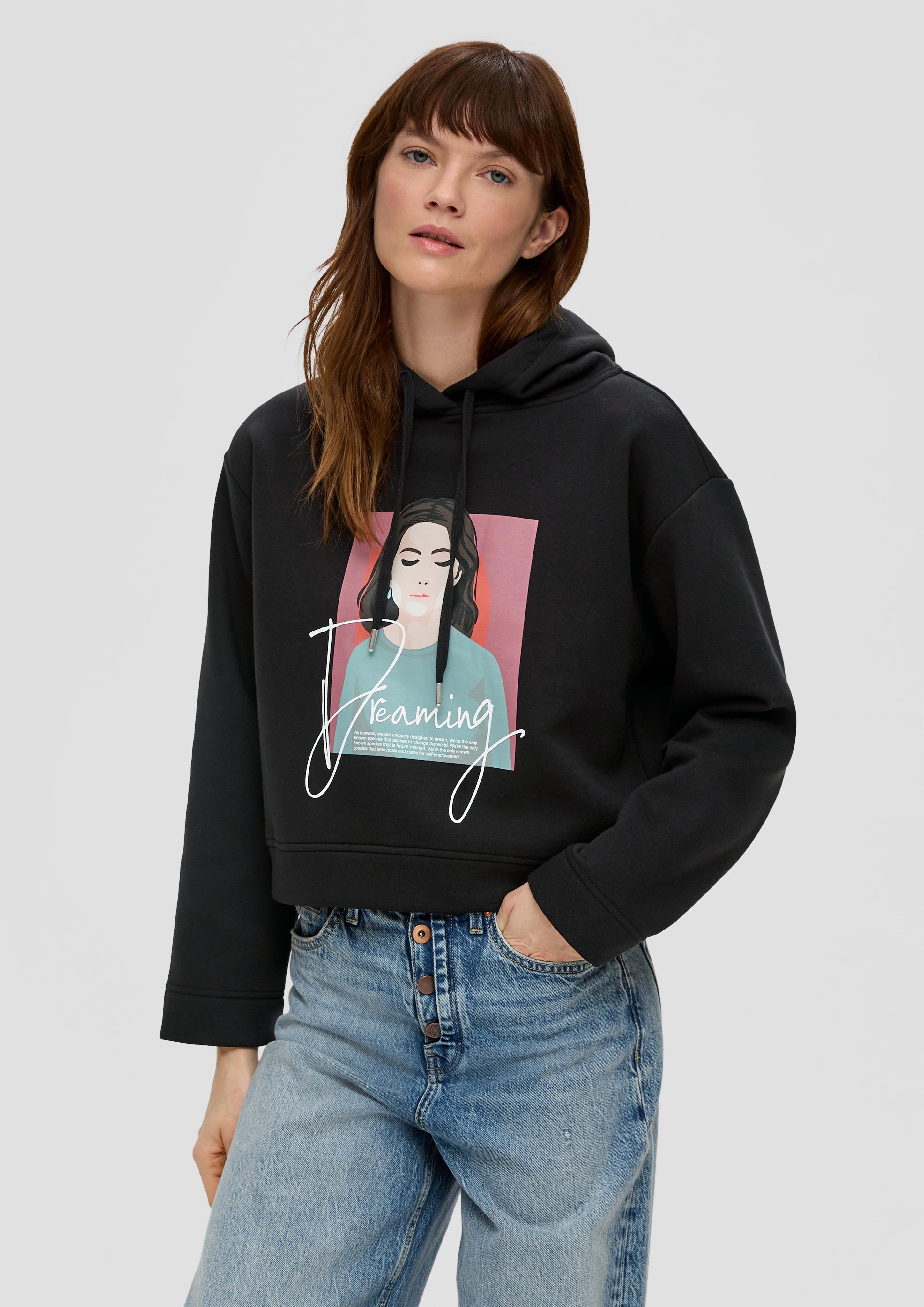Verkürzter Hoodie mit Frontprint  2136892-99D0