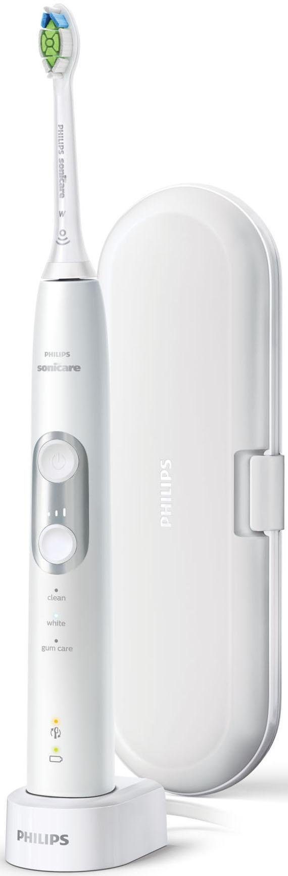 Philips Sonicare Elektrische Zahnbürste HX6877/28, Aufsteckbürsten: 1 St., ProtectiveClean 6100, Schallzahnbürste, mit 3 Putzprogrammen