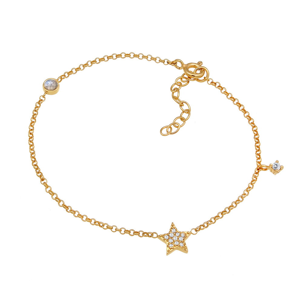 Elli Elli Bracelet Stern Astro Zirkonia Labradorit 925 Silber Bracelet