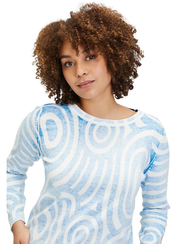 CARTOON Pullover in Hellblau/ Weiß günstig kaufen
