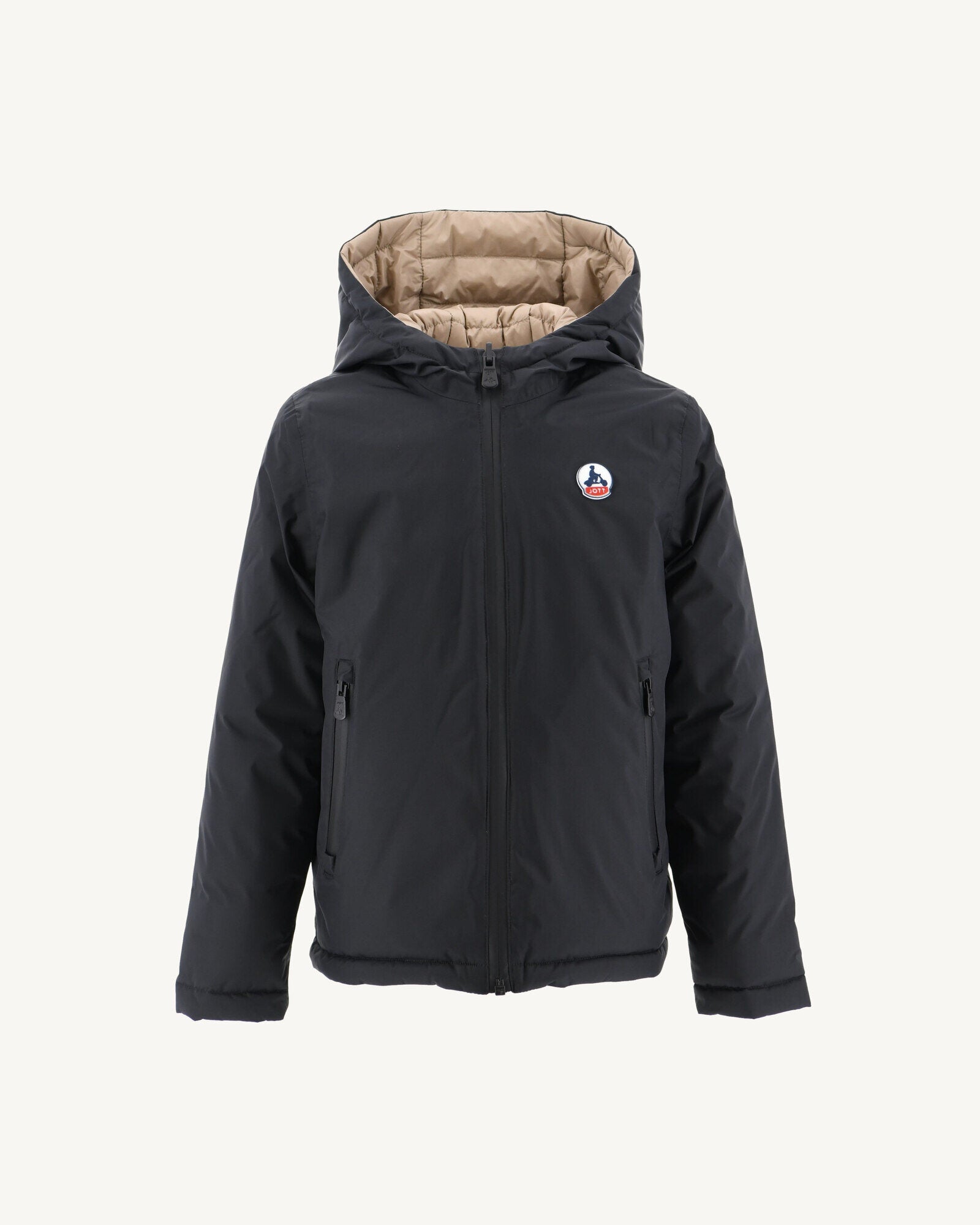 Doudoune réversible à capuche enfant Noir/Beige Zurich