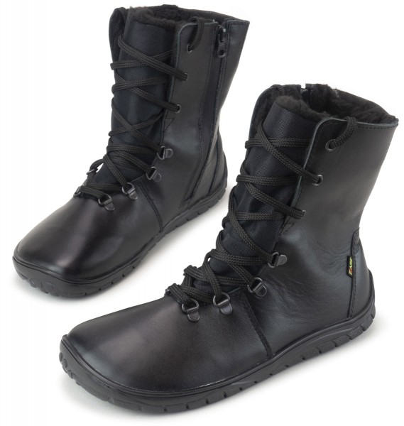 Fare Bare |vB ~ Schnürstiefel Leder Winter + Tex ~ Schwarz