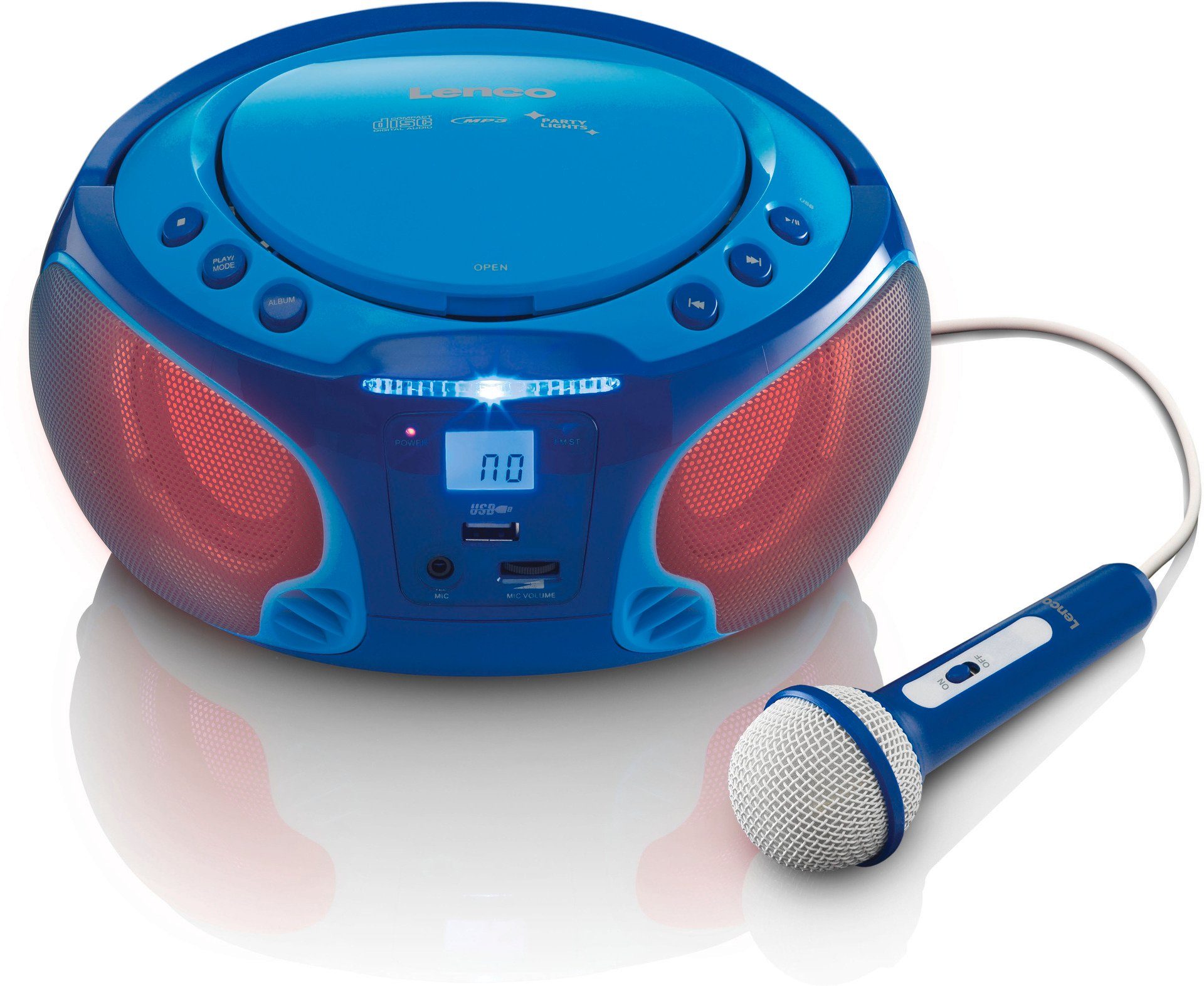 Lenco SCD-650BU CD-Radio m. MP3, USB, Lichteffekt, Mikro Boombox