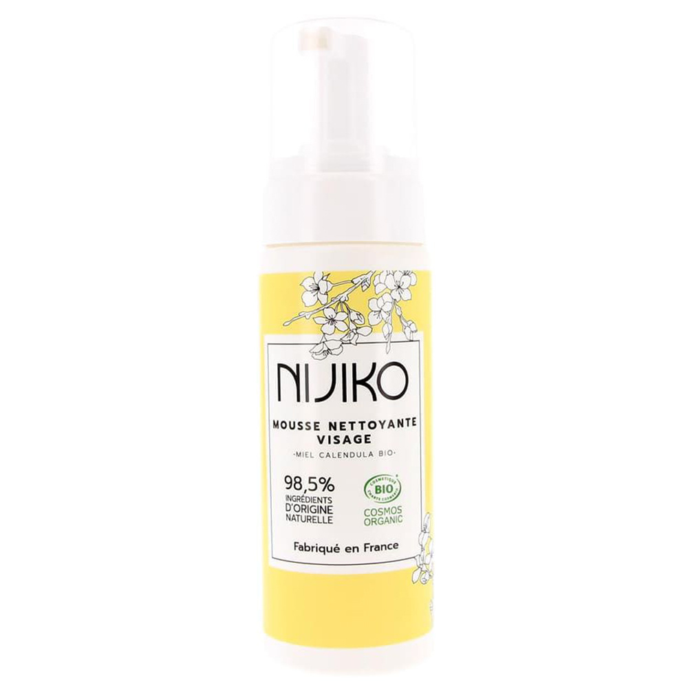 nijiko Mousse Nettoyante Visage Bio pour Peau Sensible Démaquillant et nettoyant