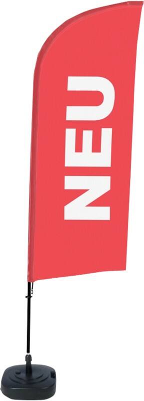 SHOWDOWN Strandflagge Neu Windform Rot 330 x 89 cm Einzel Aluminium