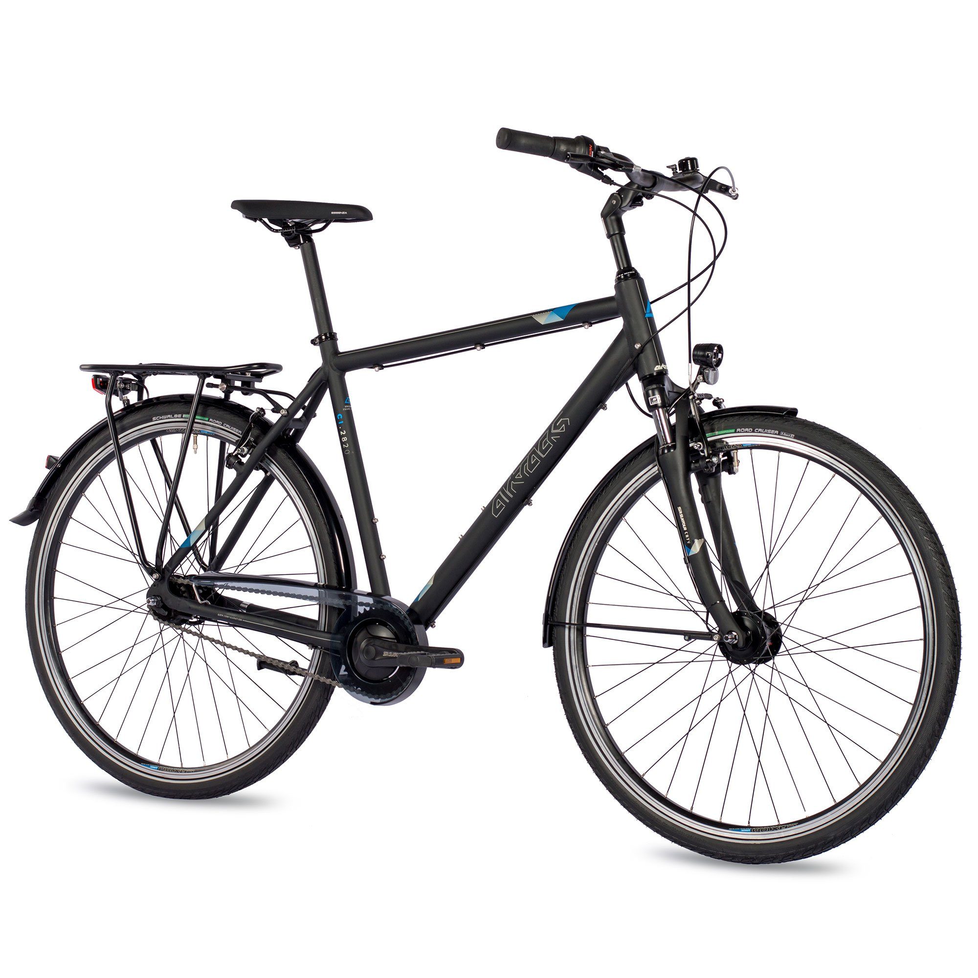 Airtracks Cityrad Herren City Fahrrad 28 Zoll Cityrad CI.2820, 7 Gang SHIMANO NEXUS Schaltwerk, Nabenschaltung, Schwarz Matt - Rahmenhöhen 52 cm & 56 cm  Modeljahr 2022