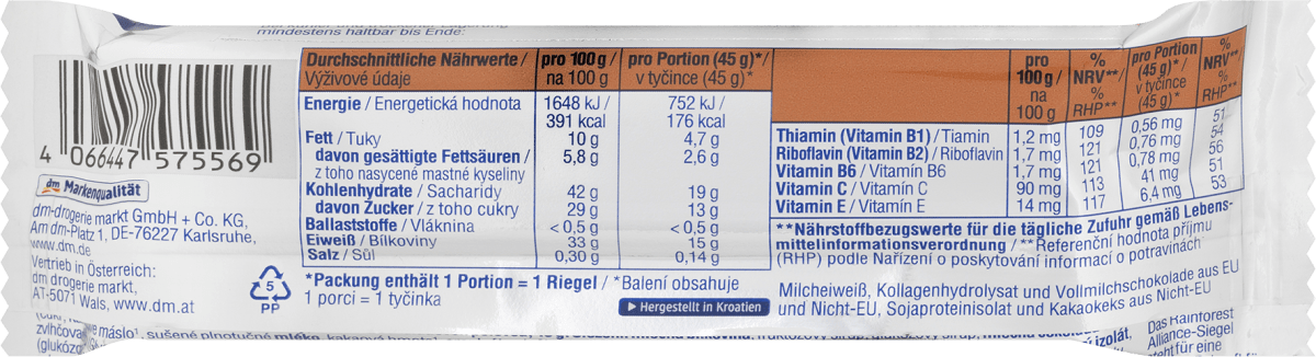 Proteinriegel 33%, Cookies & Cream Geschmack, 45 g