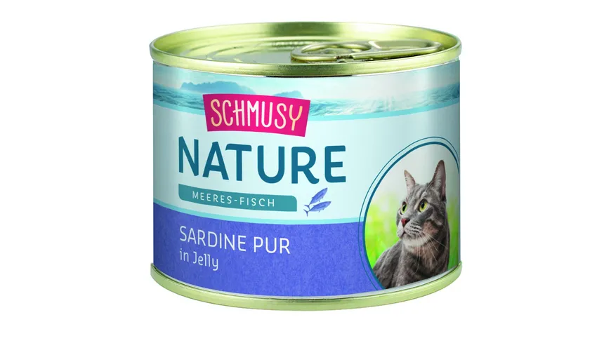 Schmusy Katzennassfutter Nature Meeres-Fisch Sardine Pur 185 g