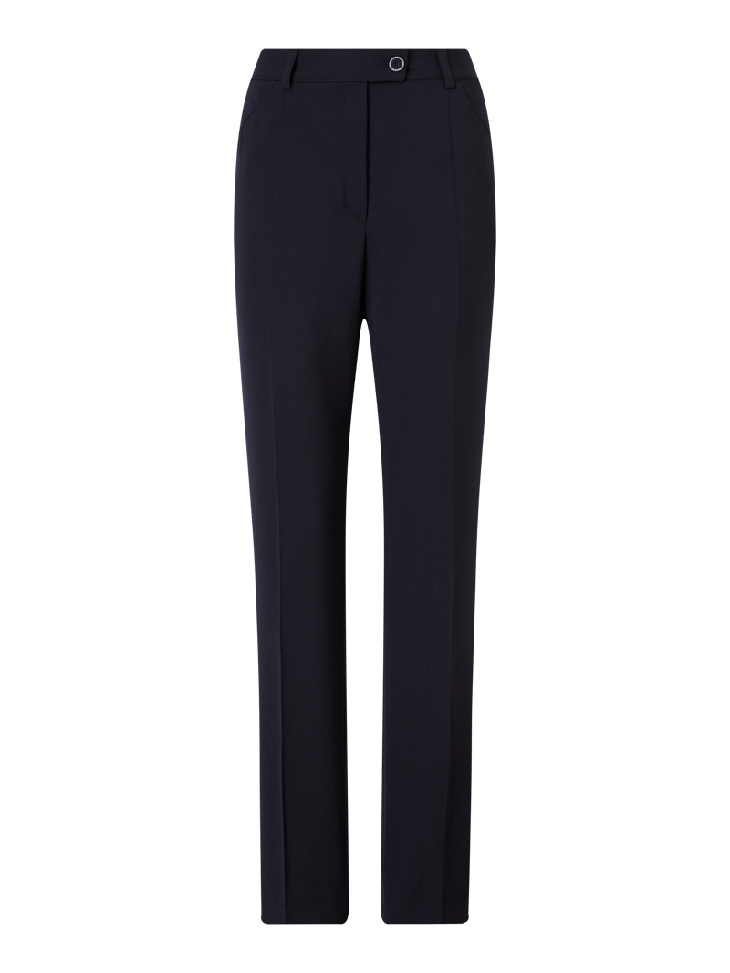 Slim Fit Stoffhose aus Viskosemischung Modell 'Silvia'' in marineblau