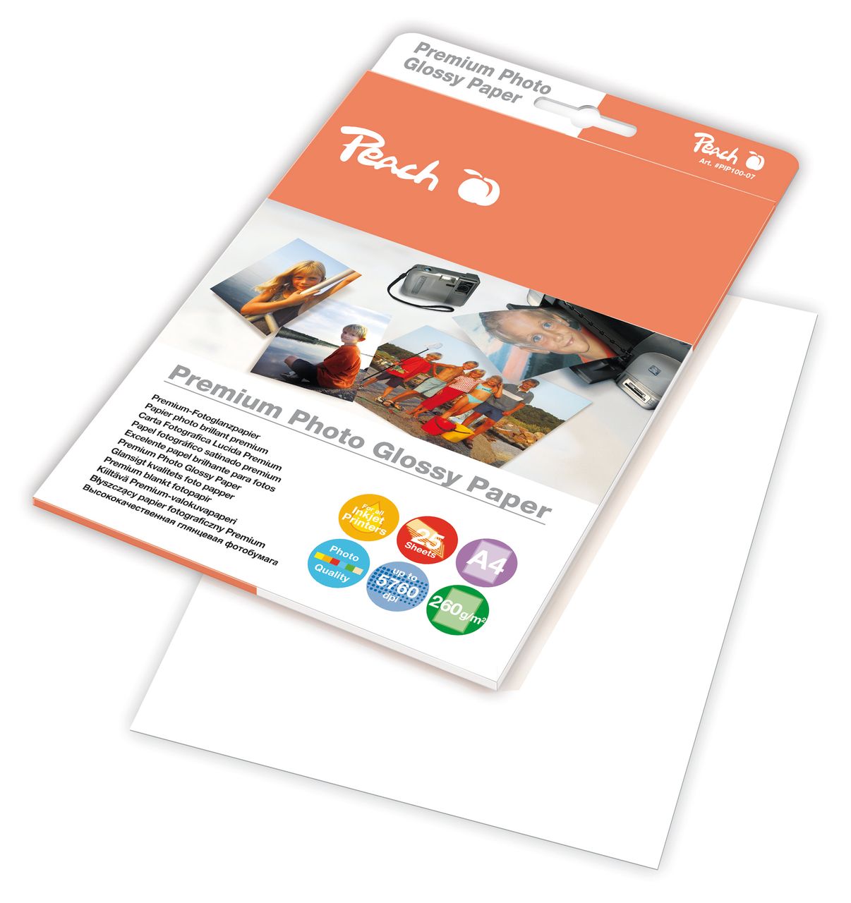 Peach Premium Photo Glossy Papier A4 260 g/m2, 25 Blatt