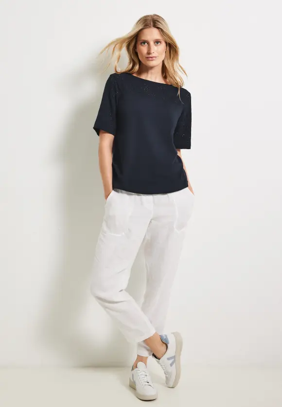 CECIL Jersey Materialmix Shirt
