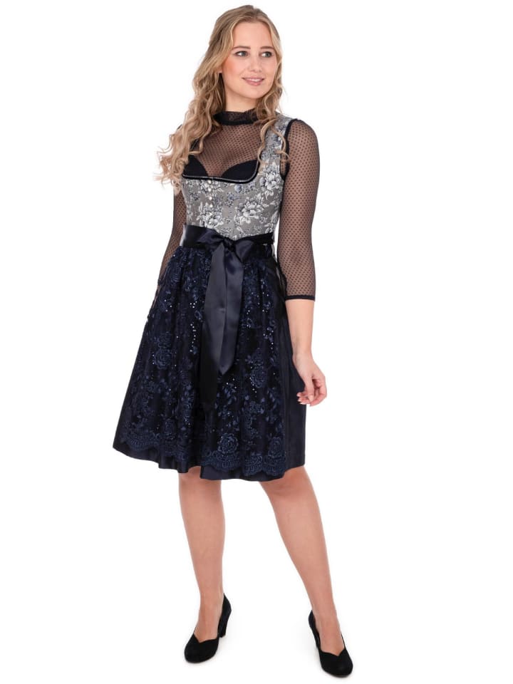 MarJo Midi Dirndl RITA in blau günstig kaufen 38