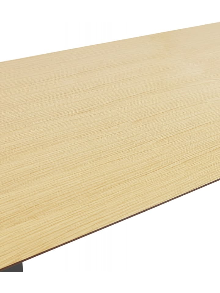 KADIMA DESIGN Großer Holz Metall Schreibtisch | Modern Elegant Design in Beige-Schwarz günstig kaufen