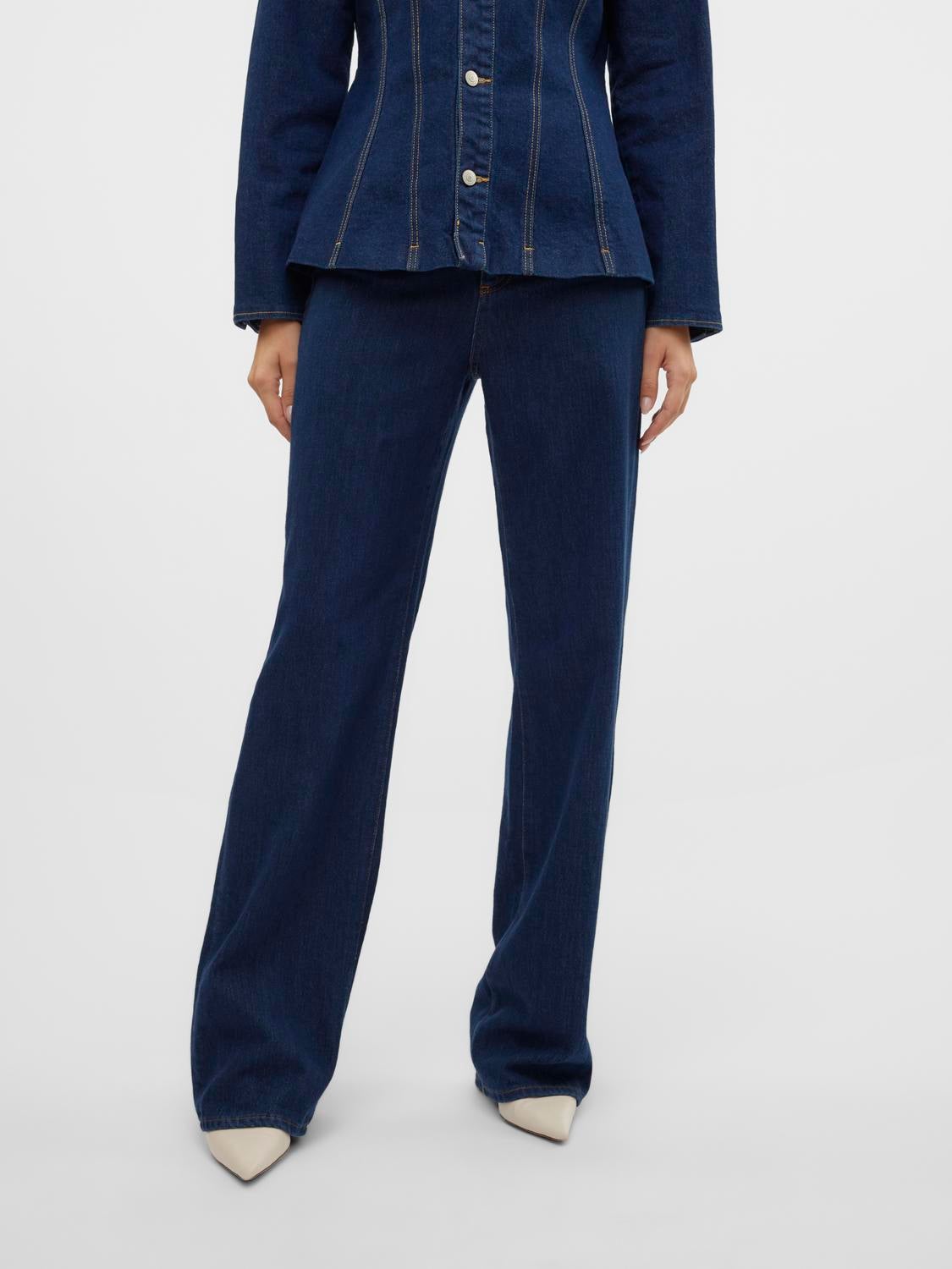 VMTESSA Hohe Taille Weiter Beinschnitt Jeans