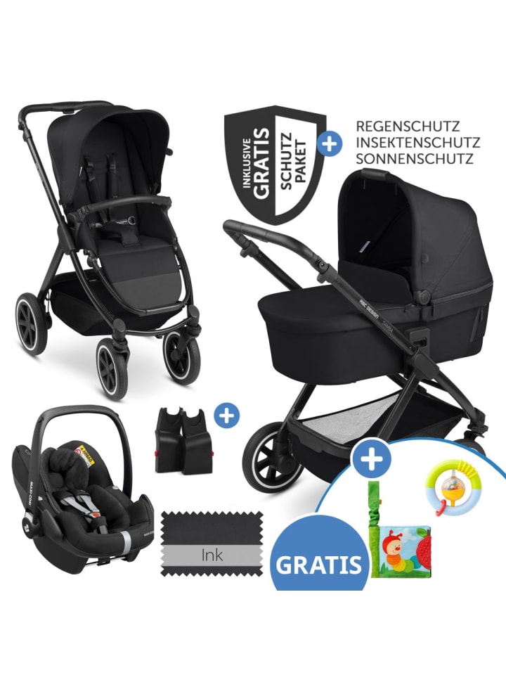 ABC-Design 3in1 Kinderwagen-Set Samba - inkl. Babywanne, in schwarz günstig kaufen onesize