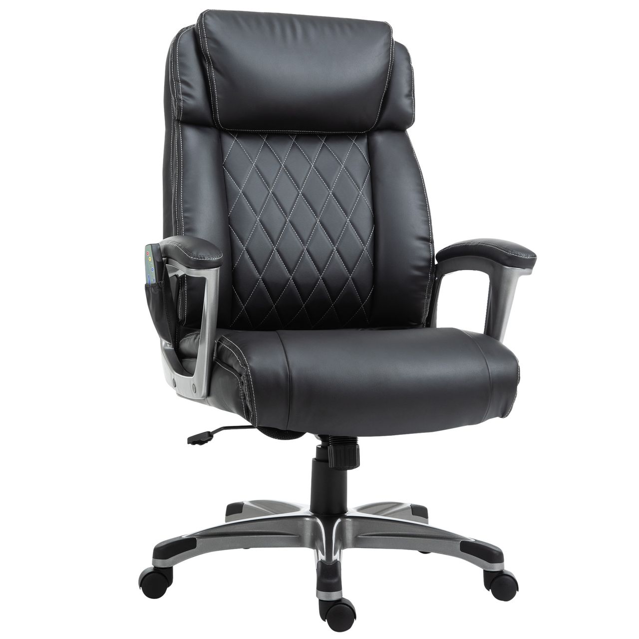 Vinsetto Massage-Bürostuhl mit 6-Punkt-Massage - Schwarz, ca. 70 x 76,5 x 114-124 cm