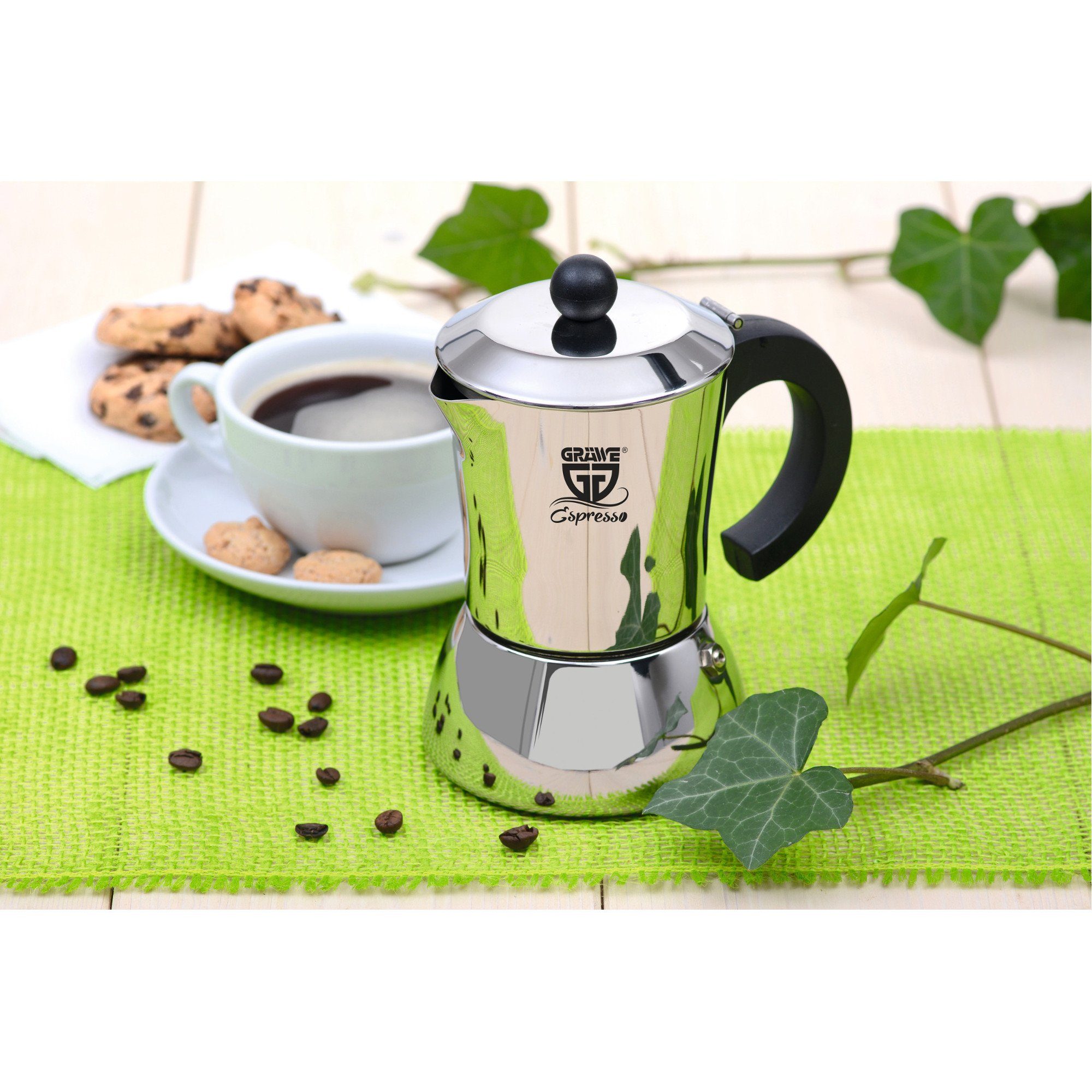 GRÄWE Espressokocher GRÄWE Espressokocher aus Edelstahl für 4 Tassen
