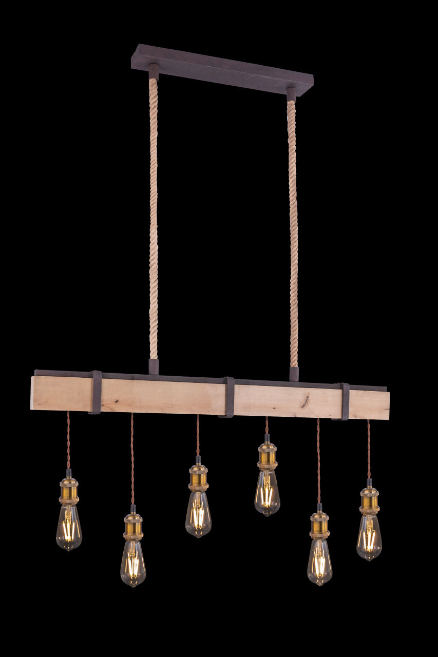 Globo Lighting - MUCHA - Hängeleuchte Metall rostfarben, 6x E27