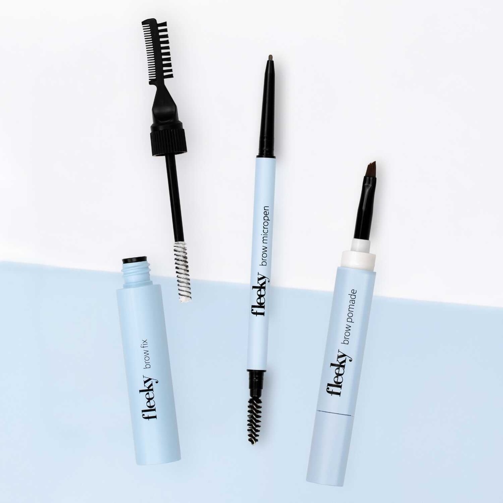 Fleeky Kit de Sourcils Complet Vegan - Crayon, Pommade et Fixateur Crayon à  sourcils