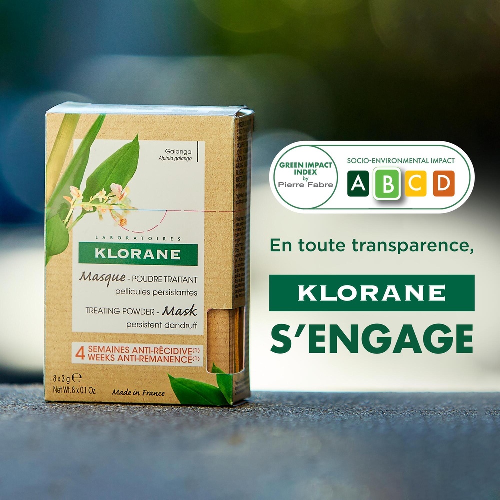 Klorane Klorane — Masque-Poudre Traitant Antipel liculaire au Galanga 8 u Masque poudre