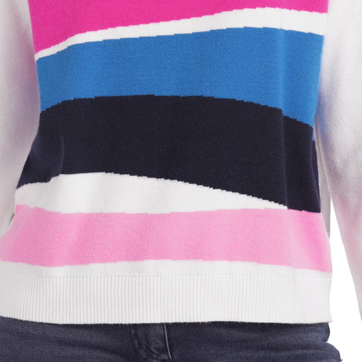 Damen Strickpullover mit Farbteilern