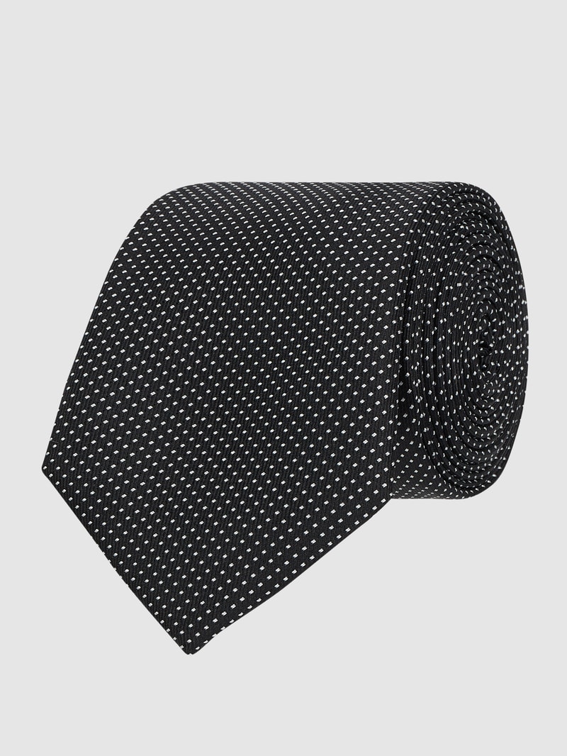 Seidenkrawatte mit Allover-Muster in schwarz
