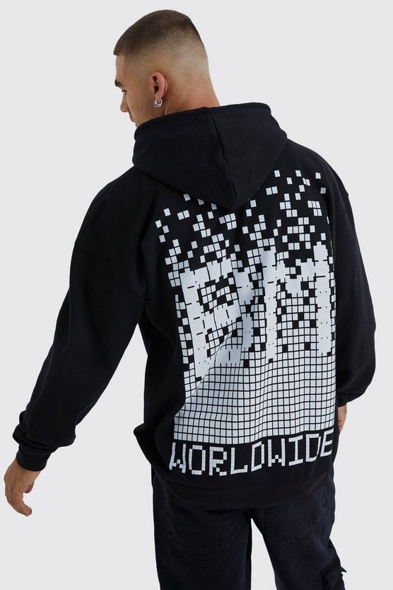 Oversize Hoodie mit Bm Pixel Print