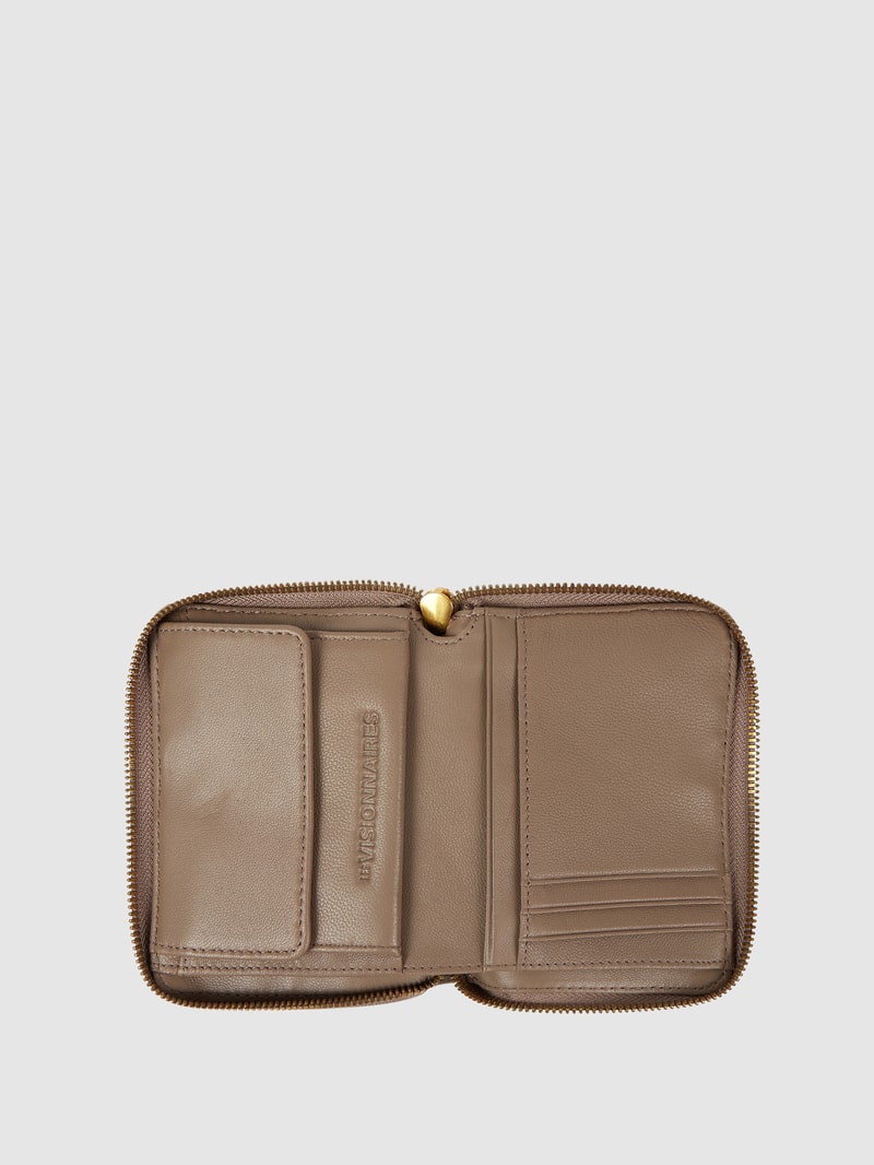 Portemonnaie aus Leder Modell 'Elina' in taupe