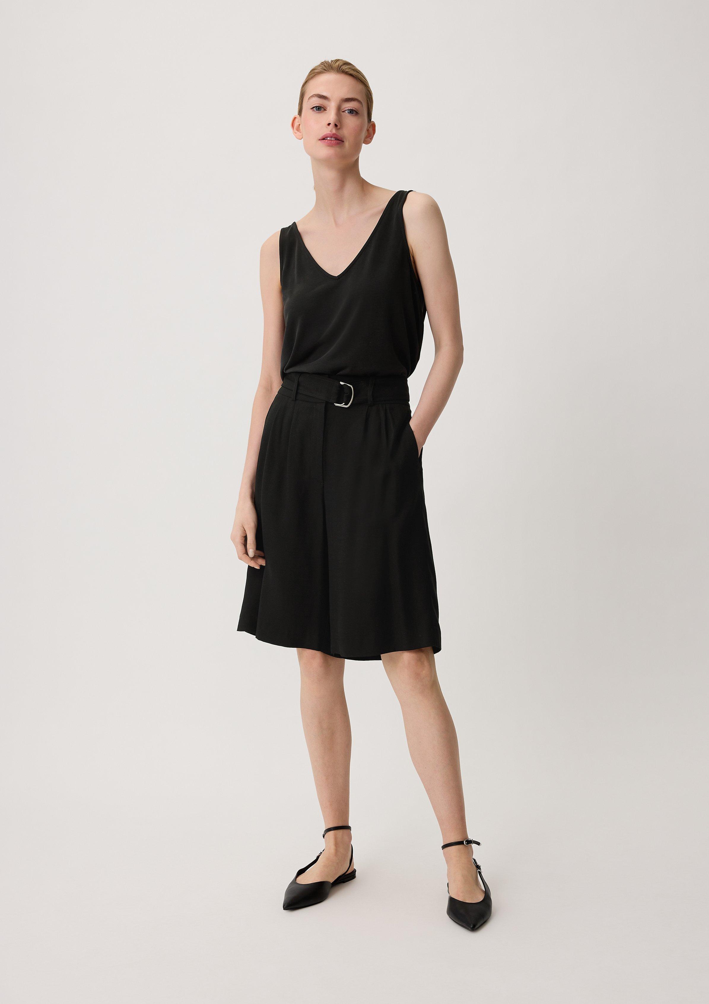 Loose: Bermuda aus Twill - schwarz