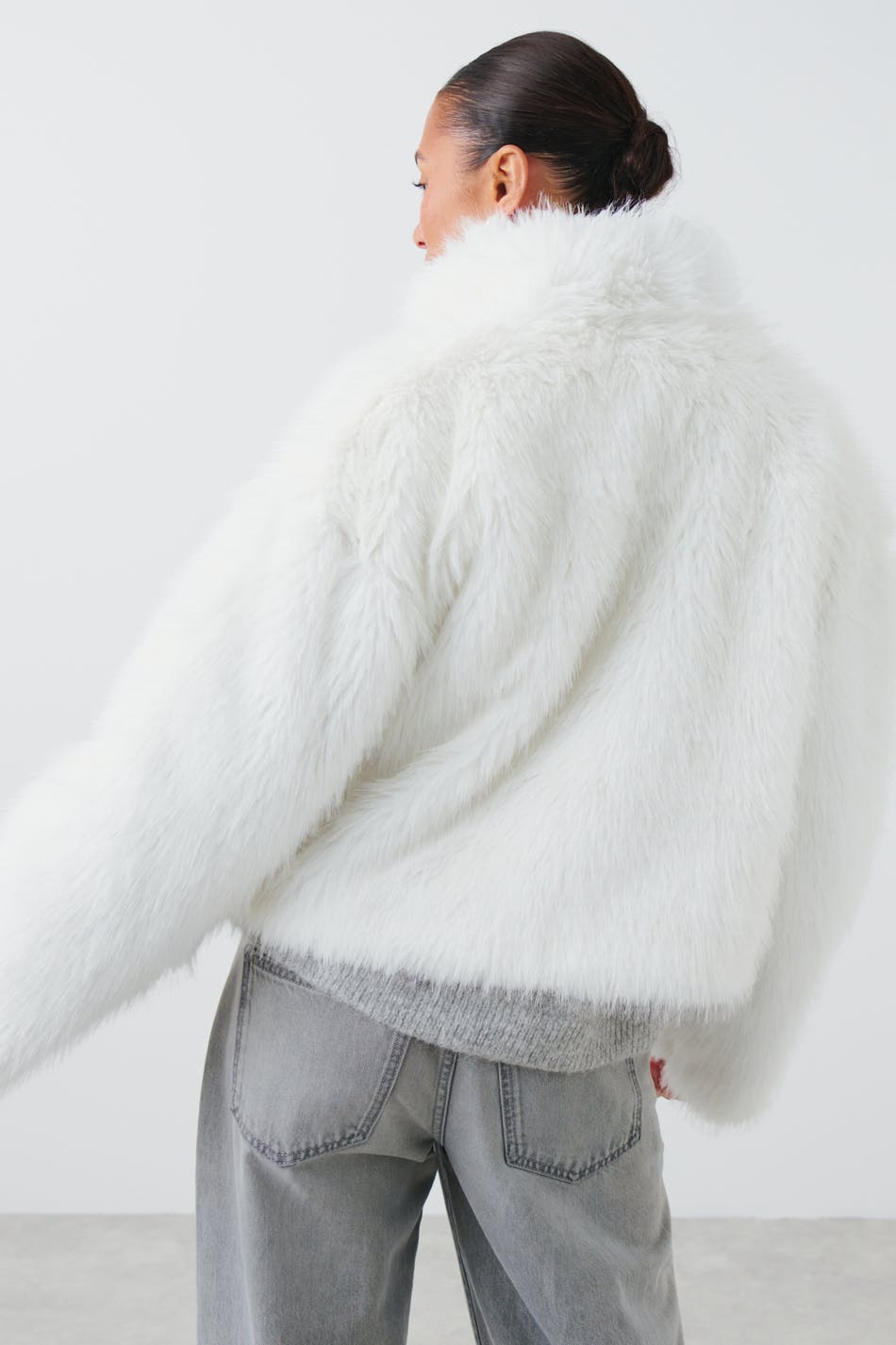 Faux fur collar jacket