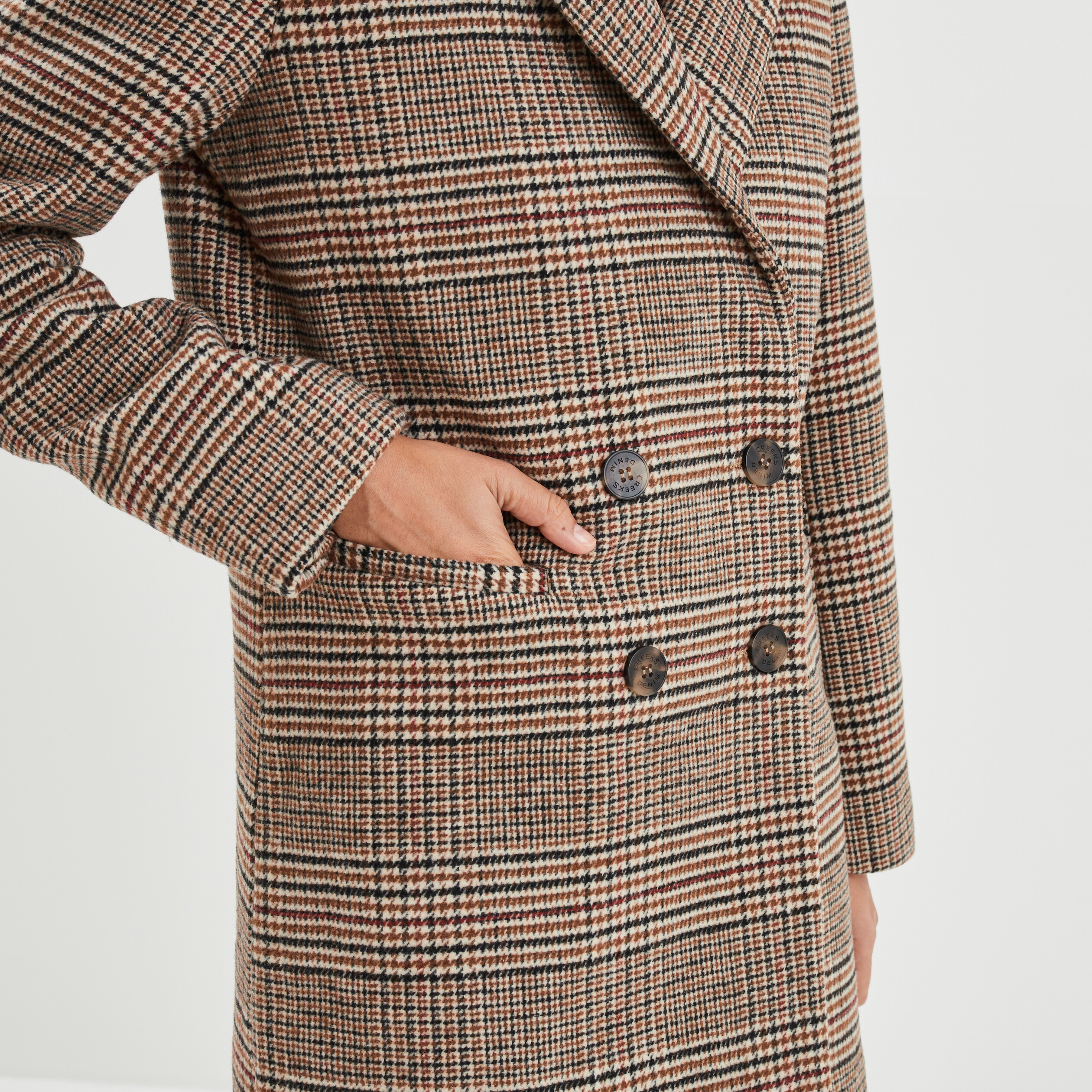 Manteau mi-long boutonnage croisé beige femme | La Halle