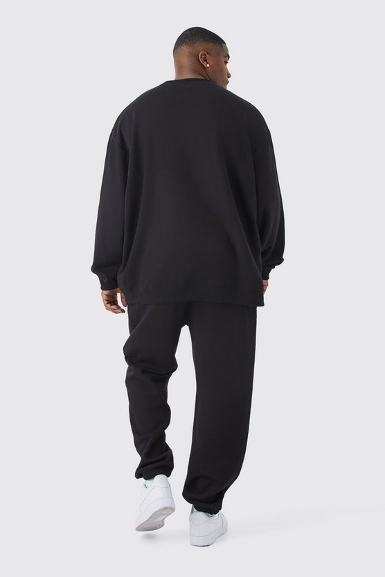 Plus Oversize Sweatshirt-Trainingsanzug