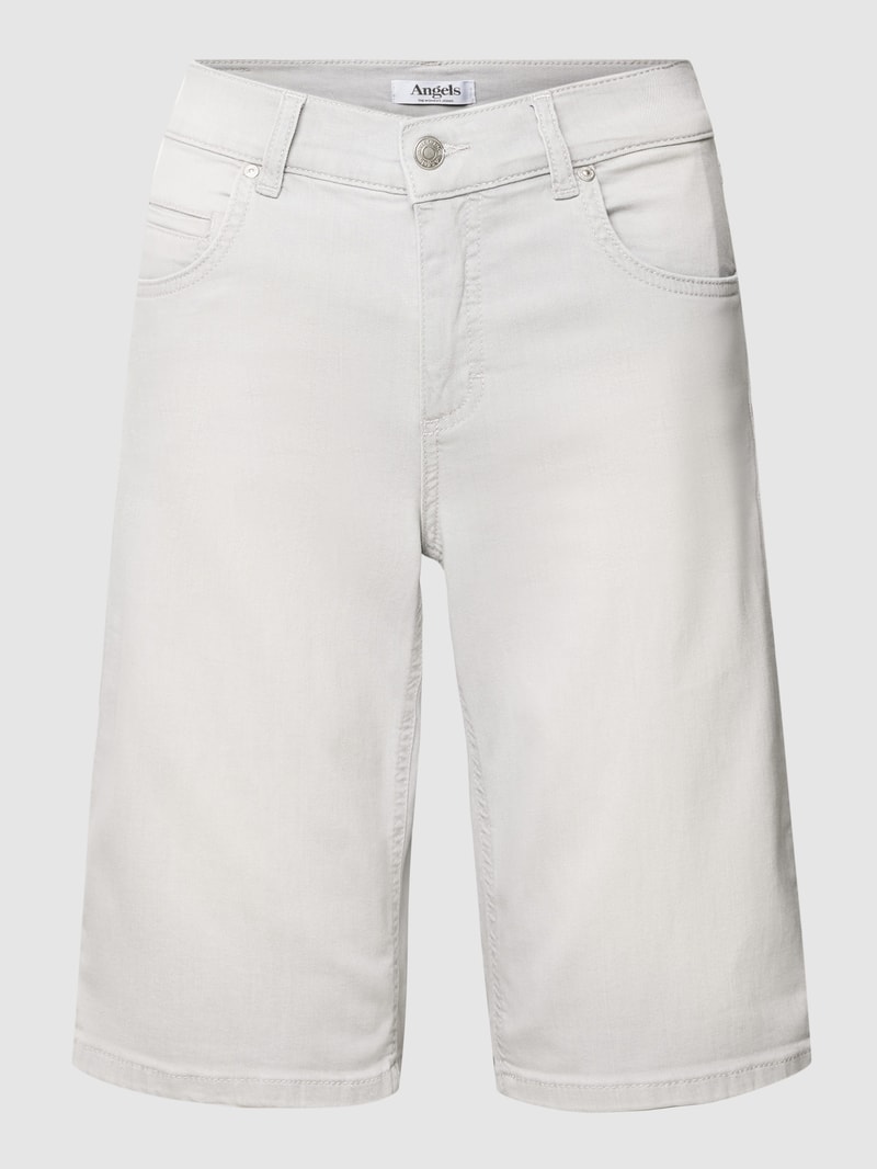 Jeansshorts mit Label-Patch in hellgrau