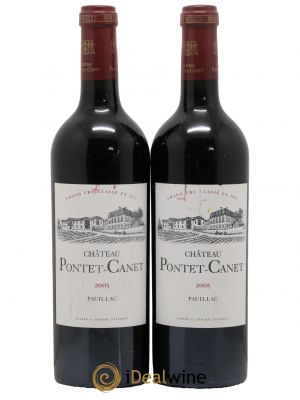 Château Pontet Canet 5ème Grand Cru Classé  2005 - Lot de 2 Bouteilles