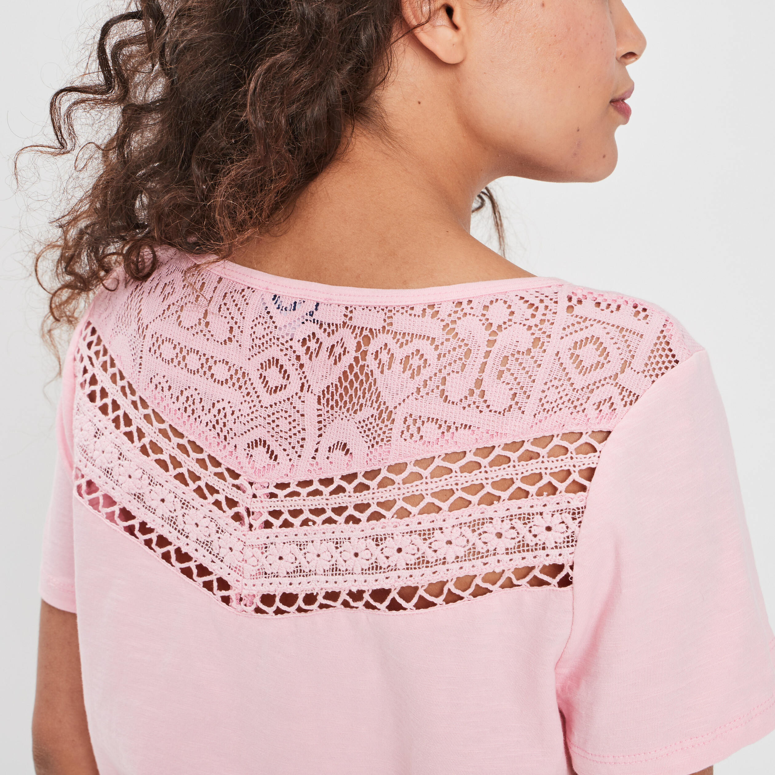 T-shirt manches courtes rose fluo femme | La Halle