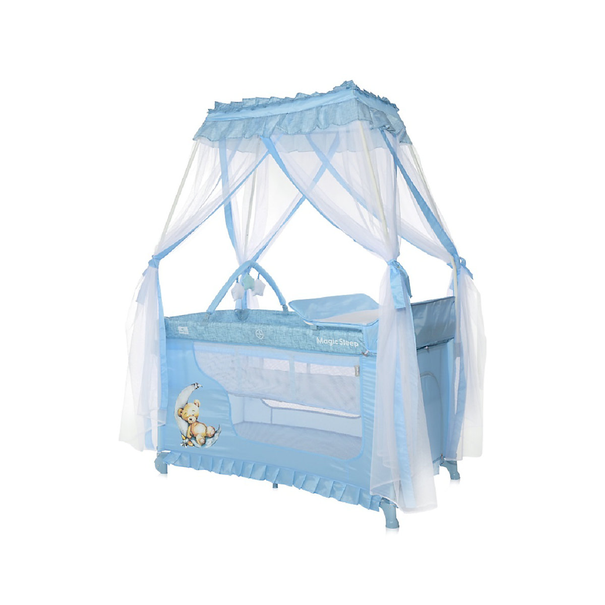 Reisebett Magic Sleep, 2 Ebenen, Faltmatratze, Wickelauflage, Mobile Reisebetten