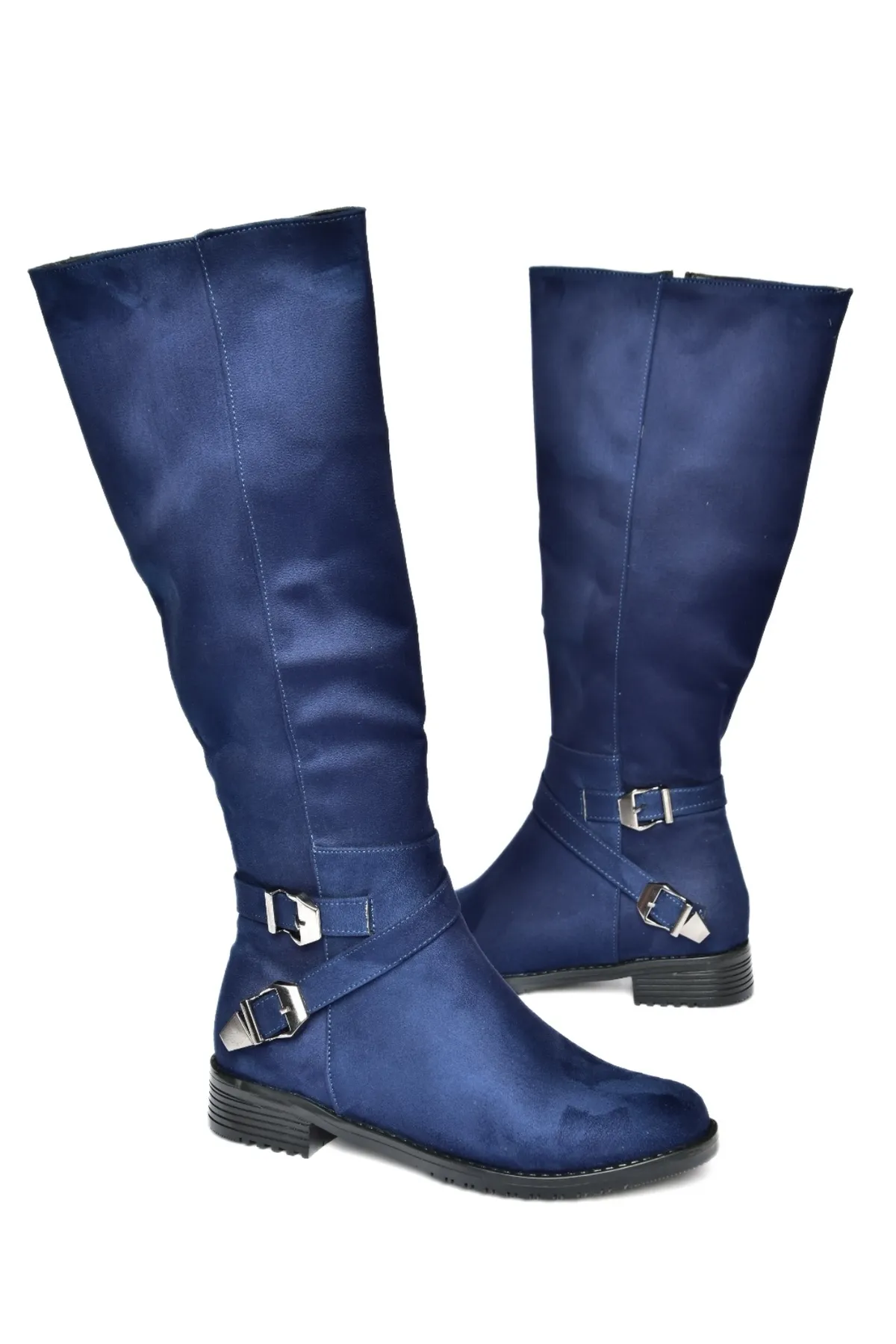 Fox Shoes  Marineblaue Wildleder-Damenstiefel E726203402