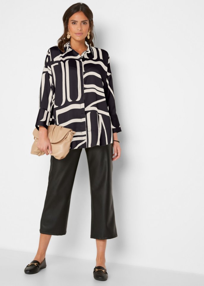 Oversize Satin Bluse
