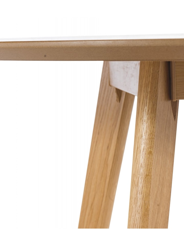 KADIMA DESIGN Runder Esstisch mit Eichenfurnier | Nordisches Design in Beige günstig kaufen onesize