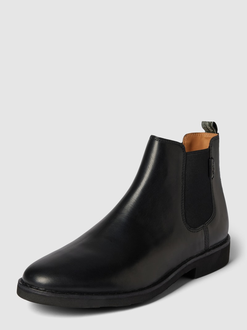 Chelsea Boots aus Leder mit elastischen Einsätzen in schwarz